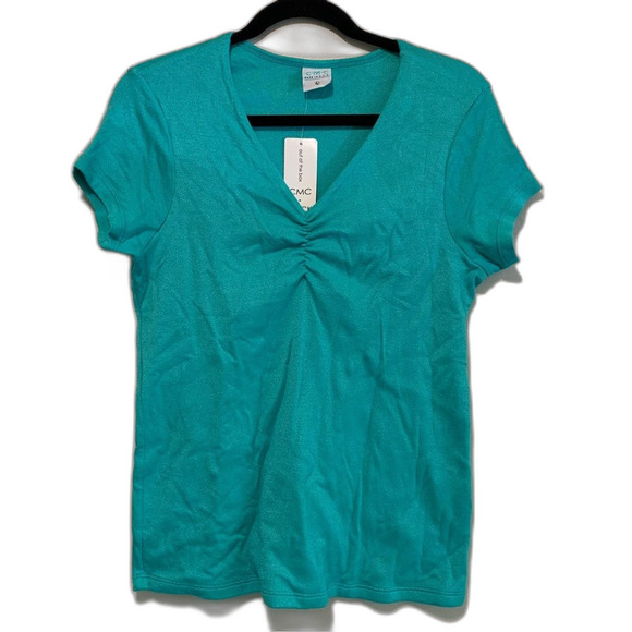 CMC Color Me Cotton turquoise shimmer tee size large - Picture 1 of 6